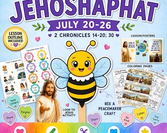 Come, Follow Me Primary | July 20–26 | Jehoshaphat | 2 Chronicles 14-20 | LDS Primary Lesson helps | Activities Coloring Pages