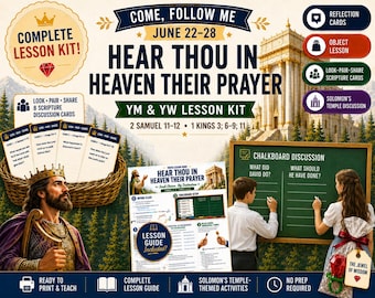 Come Follow Me, 22.-28.Juni, Jugend Hilfe | König David | Solomon Tempel | LDS YM YW Kit