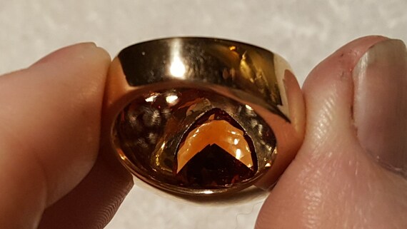 Mandarin Garnet Statement ring / Signature ring  … - image 7