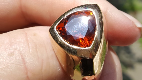 Mandarin Garnet Statement ring / Signature ring  … - image 8