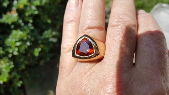 Mandarin Garnet Statement ring / Signature ring  … - image 10