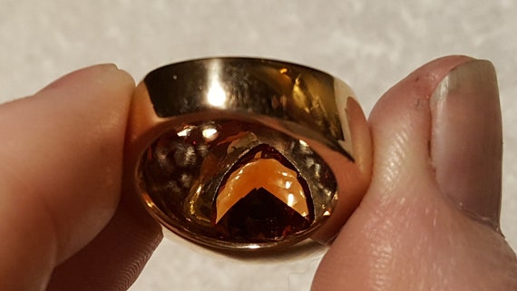 Mandarin Garnet Statement ring / Signature ring  … - image 5