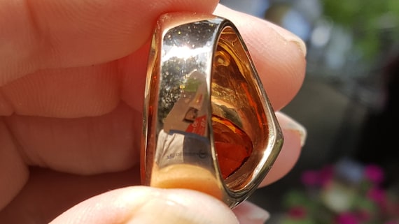 Mandarin Garnet Statement ring / Signature ring  … - image 9