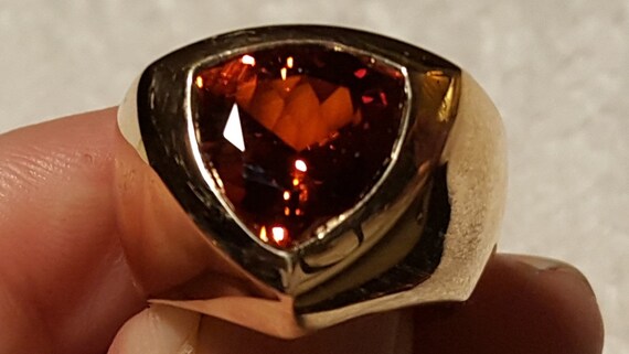 Mandarin Garnet Statement ring / Signature ring  … - image 3