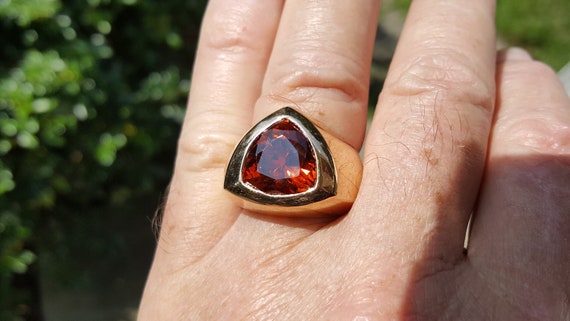 Mandarin Garnet Statement ring / Signature ring  … - image 6