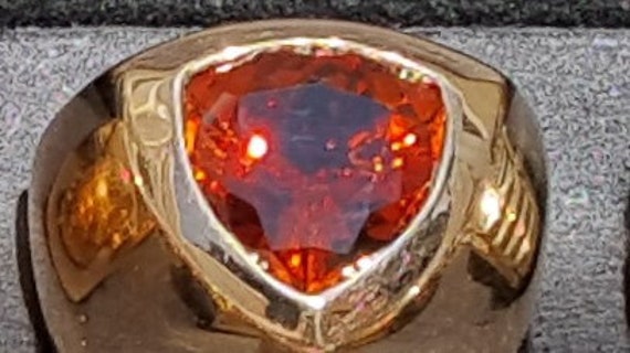 Mandarin Garnet Statement ring / Signature ring  … - image 2