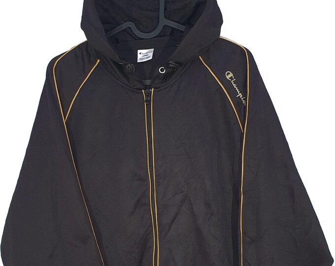 90s Vintage Champion Training Jacket Black / Size Medium Unisex - Etsy