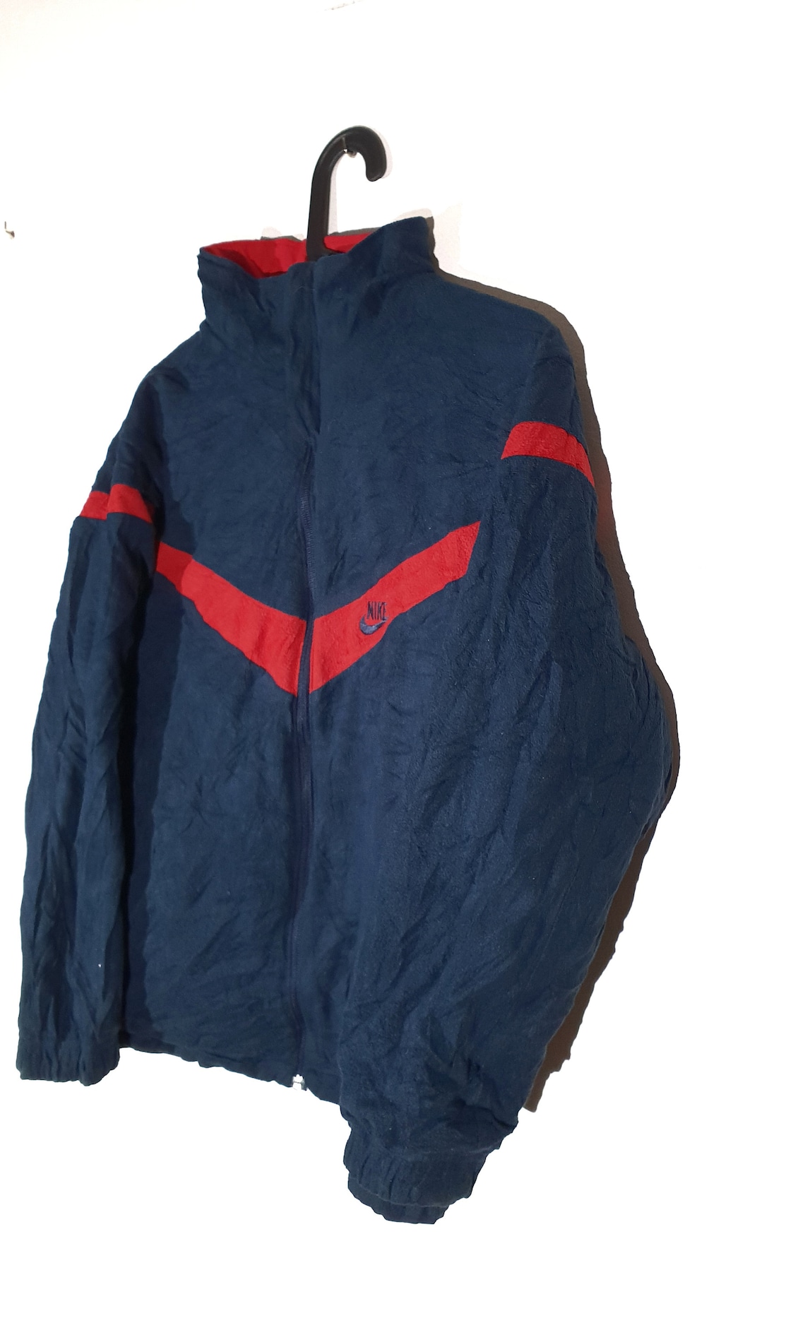 90s Nike Vintage Fleece Jacket Reversible Blue Red / Size | Etsy
