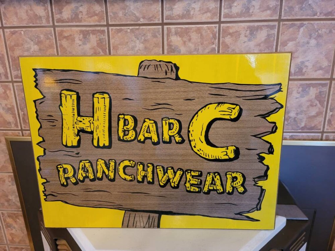 RARE.VINTAGE H bar C store advertising sign. HbarC western Etsy