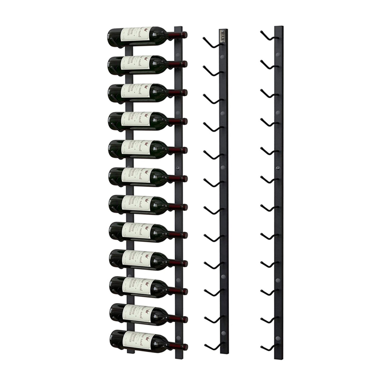 RYB 4 Ft Wine Rack Wall Mounted 12 Bottle Vertical Metal Etsy