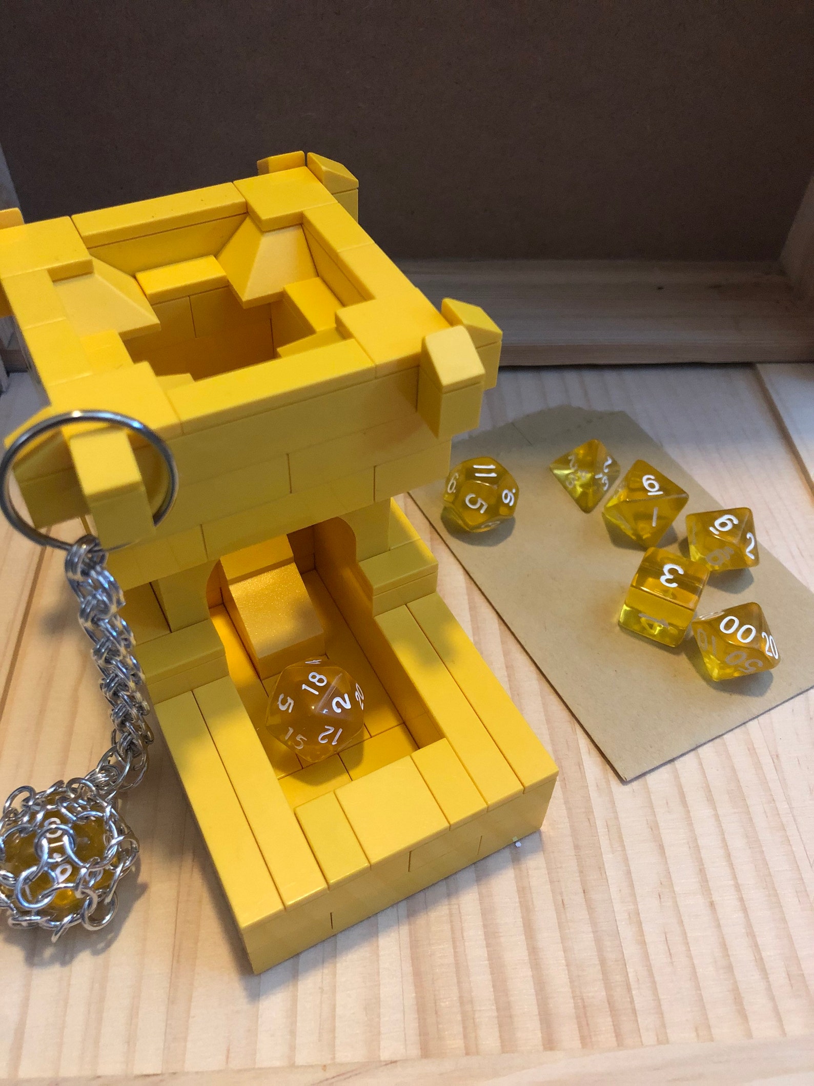 Lego dice tower / D&D Set / dice rolling set / d20 keychain / Etsy