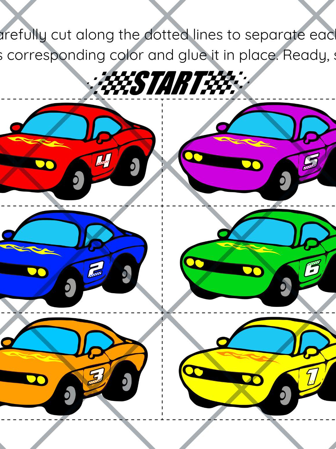 Race Car Color Match - Etsy