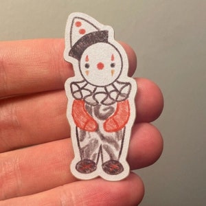 Smooches the Clown - 0.9&quot;x2&quot; Kraft Paper Sticker