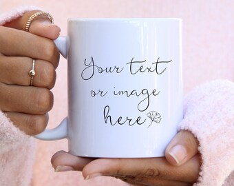 MINIMALISTIC CUSTOM MUG Personalized Mug, Custom Dishwasher Safe Name Photo Mug For Couple & Friends, Persoanlized Gift for Birthday