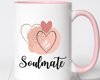 SOULMATE MUGS, Boho Chic Coffee Mug Gift For Soulmate Best Friend Lover Husband Wife, Soulmate Birthday Gift for Valentine, I Love You Gift