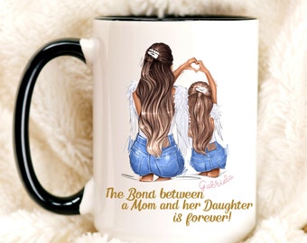 Mom and Daughter Bond Mug, Customized mug, Coffee Mug, Custom Photo Mug, Picture Mug, Personalized Mug, Microwave Safe Mug, Watercolor Mugs