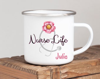 Nurse Mug, Nurse Life, White Camper Mug, Personalized Camper Mug, Camper Mug, Name Mug, Monogram Mug, Custom Mug, Campfire Mug, Coffee Mug.