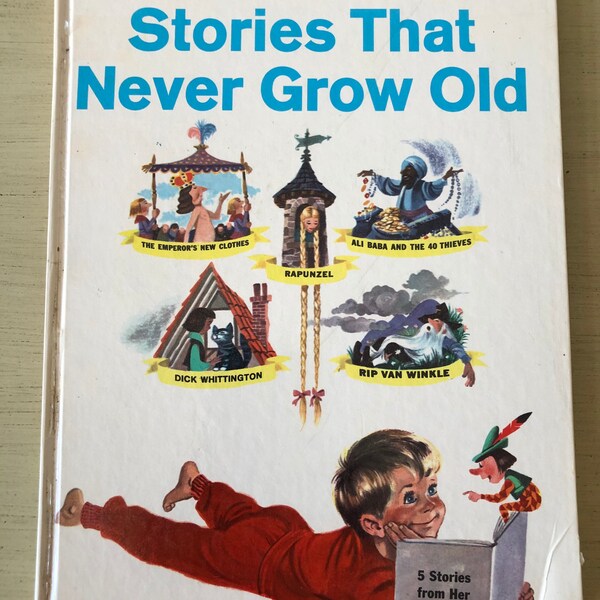 Vintage 1958 "Shirley Temple's Stories that Never Grow Old", 4th printing, Rapunzel, Rip Van Winkle, Ali Baba, Emperor's New Clothes