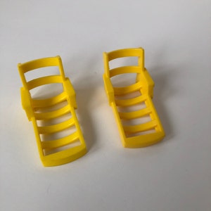Vintage Fisher Price Little People, Camper accessories, Set of two Yellow Lounge chairs