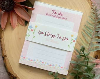 No Stress To Do List | Kawaii Stationery, Pastel Office Supplies, Cute Stationery Set, Desk Accessories, Stationery Paper, To Do List Notes