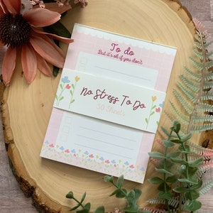 No Stress To Do List | Kawaii Stationery, Pastel Office Supplies, Cute Stationery Set, Desk Accessories, Stationery Paper, To Do List Notes