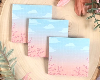 Sunset Sticky Notes | Pastel Office Supplies, Cute Post It Note, Desk Accessories, Stationery Paper, Stationery Set, Kawaii Stationery
