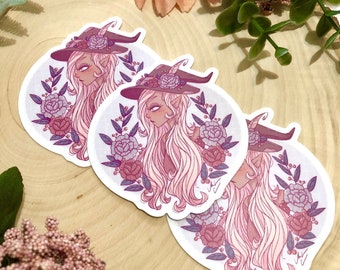 Dark Witch Sticker | Cute Spooky Sticker, Halloween Sticker, Kawaii Sticker, Vinyl Sticker, Waterproof Sticker, Cozy Autumn Sticker