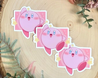 Hi Kirby Sticker | Cute Nerdy Sticker, Vinyl Sticker, Waterproof Sticker, Cute Stationery, Planner Sticker, Kawaii Sticker, Video Games