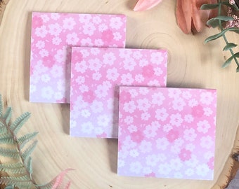 Cherry Blossom Notes | Pastel Office Supplies, Cute Post It Note, Desk Accessories, Stationery Paper, Stationery Set, Kawaii Stationery