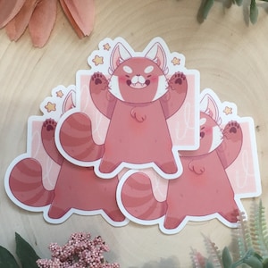 Entfessele den Roten Panda Sticker | Nerdy Vinyl Aufkleber, Kawaii Aufkleber, Wasserfester Aufkleber, Ästhetischer Aufkleber, Niedliches Briefpapier, Tier Aufkleber