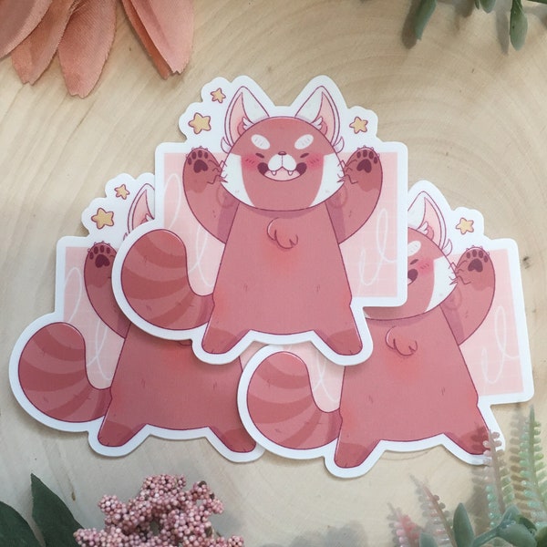 Unleash the Red Panda Sticker | Nerdy Vinyl Sticker, Kawaii Sticker, Waterproof Sticker, Aesthetic Sticker, Cute Stationery, Animal Sticker