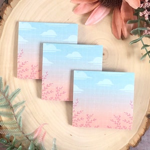 Sunset Sticky Notes | Pastel Office Supplies, Cute Post It Note, Desk Accessories, Stationery Paper, Stationery Set, Kawaii Stationery