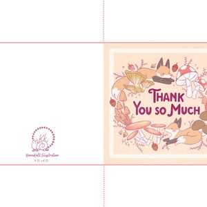 Fall Thank You Card Digital Download, Digital Art, Art Print, Art Prints Download, Autumn Card, Blank Card, Square Greeting Card Download image 3