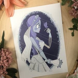 Emily&#39;s Butterfly | Tim Burton Decor, Halloween Art, Corpse Bride Art, Fall Artwork, Cartoon Artist Print, Corpse Bride Dress, Spooky Decor