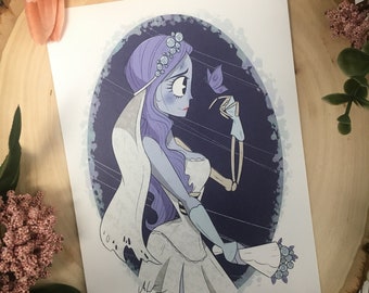 Emilys Schmetterling | Tim Burton Decor, Halloween Kunst, Corpse Bride Kunst, Herbst Kunstwerk, Cartoon Künstler Druck, Corpse Bride Kleid, Spooky Decor