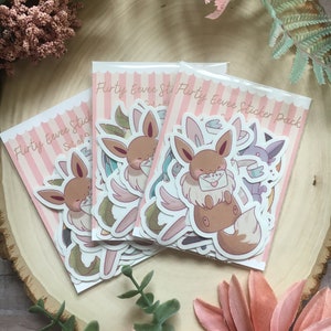 Flirty Eevee Stickers | Cute Sticker, Sticker Set, Kawaii Stickers, Stationery Stickers, Eevee Stickers, Vinyl Stickers, Waterproof Stickers