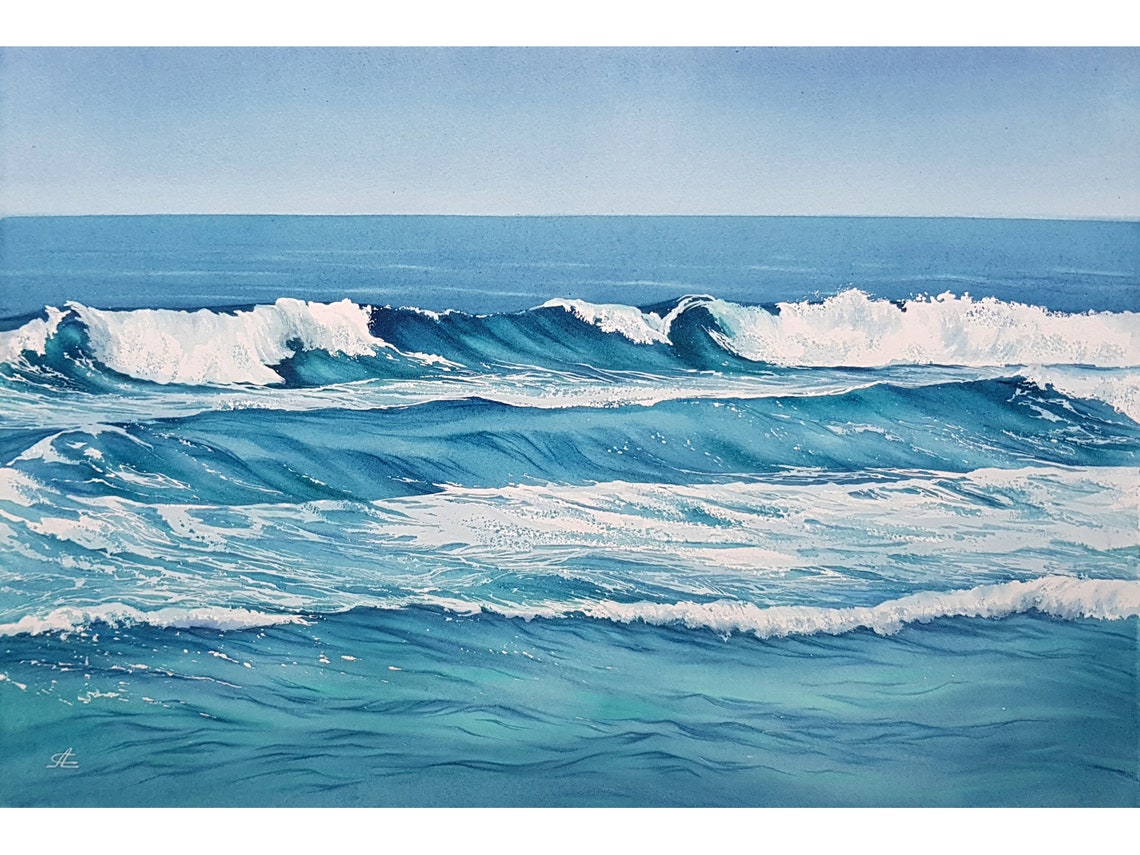 Original painting landscape Watercolor painting Original Etsy