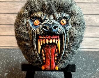 An American Werewolf in London Sculpture on stone.