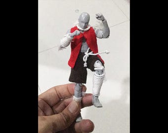 Completo da Muay Thai in scala 1/12 realizzato a mano: Abiti per action figure (action figure non inclusa)
