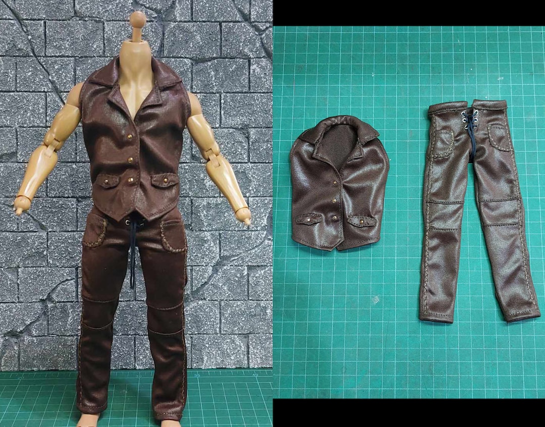 Handmade 1/6 Scale Action Figure Clothes: Brown Vest & Pants Set - Etsy