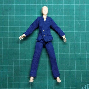 Handmade 1/12 The blazer and the trousers in dark blue for Kasumii Miwaa action figure(No Figure)