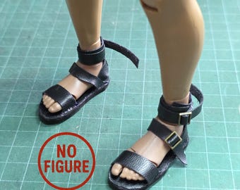 Sandales faites main à l'échelle 1/6 avec bracelet en cuir pour figurine articulée (pas de figurine)