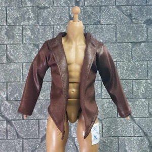 Veste marron 1/6 faite main pour figurine articulée : veste vendue uniquement (pas de marque, pas de figurine)
