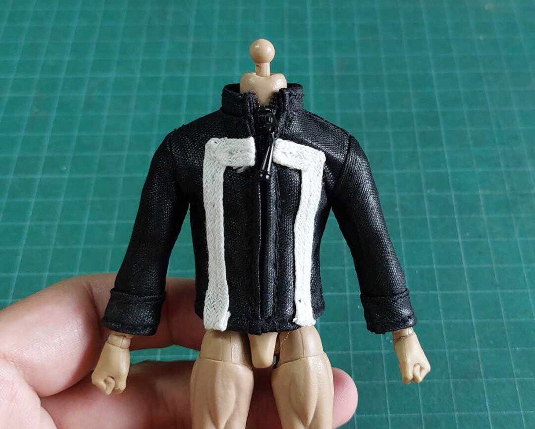 Handmade 1/12 Scale Black Jacket: Action Figure Accessory (no Figure ...