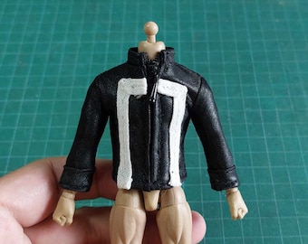 Handgemachte schwarze Jacke im Maßstab 1:12: Actionfigur Zubehör (Ohne Figur)