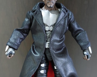Handmade 1/12 Scale Black Overcoat: Action Figure Accessory (No Figure)