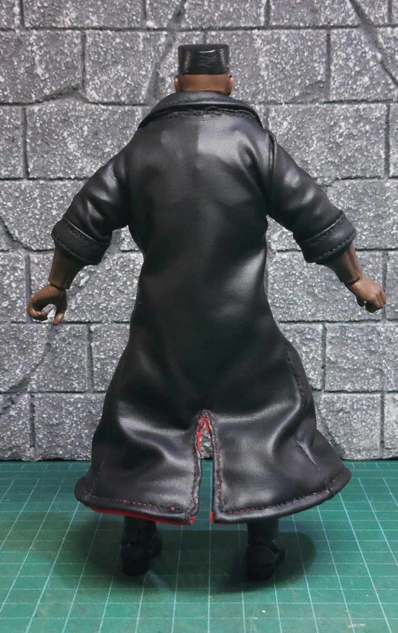 Handmade 1/12 Black Overcoat for Blade#blade Action Figure Handmade 1/12 Black Overcoat for Blade#blade Action Figure