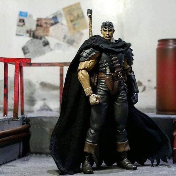 Cape noire à armatures de 15 cm pour Berserk figma : Guts Black Swordsman Ver. Figurine articulée