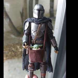 Handmade 6&quot; inch Grey or Brown wired cape for SHF mandaloriann Action figure (No Figure)