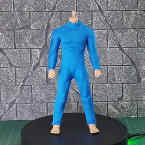 Handmade 1/12 Scale Blue Bodysuit for 6&quot; Action Figure